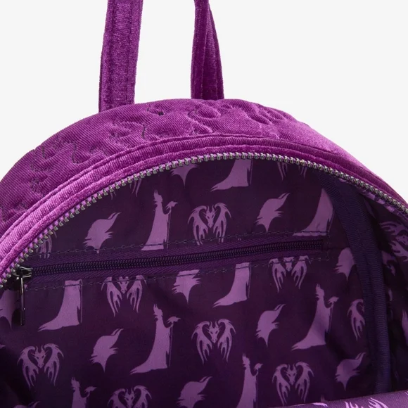 Loungefly Maleficienr Velvet Backpack and Wallet display picture 2